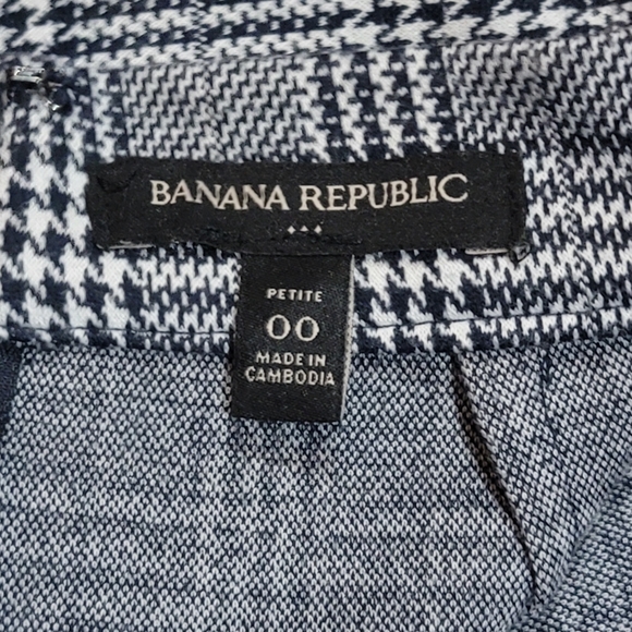 Banana Republic Petite 00 NWOT Black White Check Peplum Skirt - Picture 3 of 4